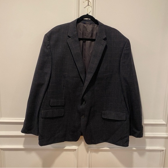 Ralph Lauren Men's Blazer Size 52R Black Brown Gray Houndstooth Check Wool Sport